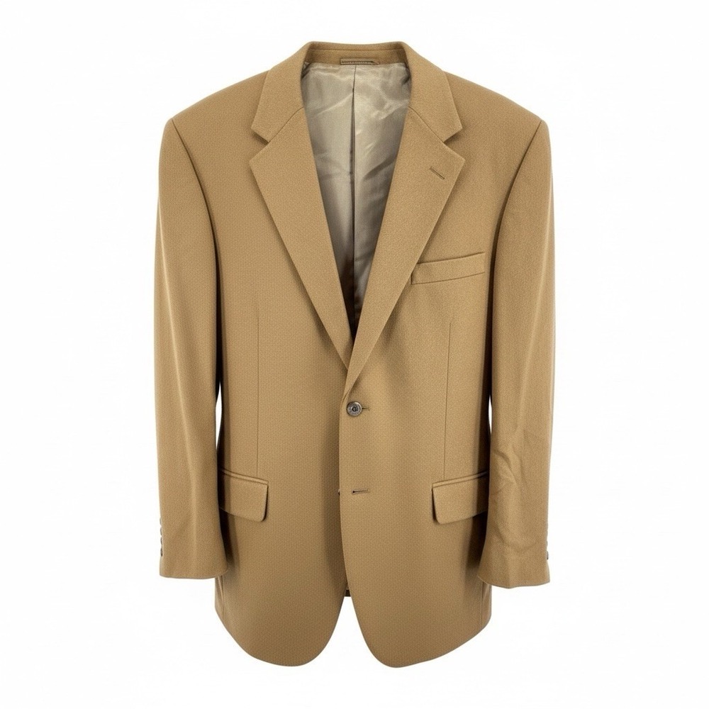 Jos. A. Bank 43R 100% Cashmere Sport Coat Camel Tan‎ Blazer 2‑Button Classic